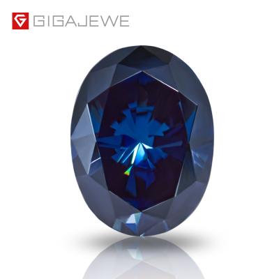 China GIGAJEWE Star Diamond Price Per Carat Colors Moissanite Loose Synthetic Gemstone Blue Oval Moissanite for sale