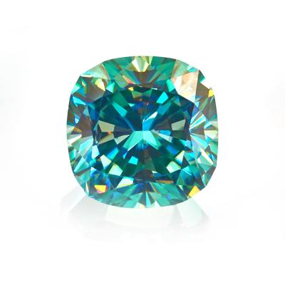 China Green Color 1-8.7ct Cut Size Excellent Color Game Or Fire GIGAJEWE Big Size Cushion Cut Moissanite Gemstone Diamond For Gift Birthday for sale