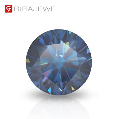 China Synthetic Star GIGAJEWE Diamond Gemstone Price Per Carat Color Moissanite Loose Gemstone Dark Blue Round Cut for sale