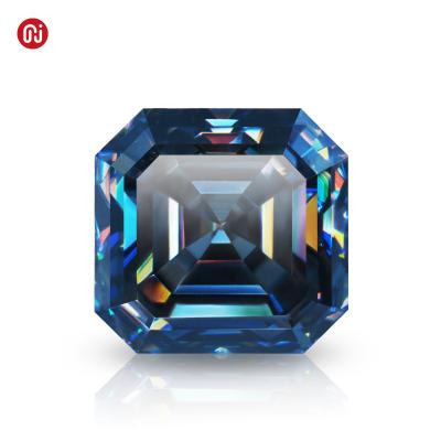 China Synthetic Star GIGAJEWE Diamond Gemstone Price Per Carat Dark Blue Asscher Color Moissanite Loose Gemstone Cut Moissanite for sale