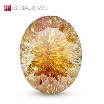 China GIGAJEWE Star Gold Color Angel Cut Colorless Moissanite Stone Oval Loose Gemstone Synthetic Diamond For Jewelry Making for sale