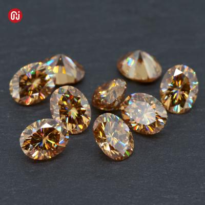 China GIGAJEWE Star Yellow Color Loose Synthetic VVS1 Gemstone By Excellent Cut With Certificate For Jewelry Making Oval Cut for sale