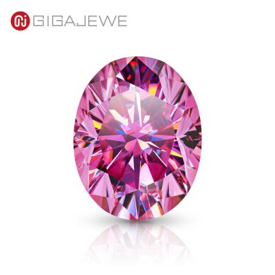 China GIGAJEWE Star Color Pink Oval Cut Moissanite Loose Synthetic Gemstone Excellent Clarity VVS1 Cut With Certificate For Jewelry Making for sale