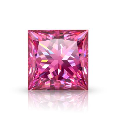 China Pink Loose Gemstone GIGAJEWE Star Color Synthetic Diamond Princess Cut Moissanite Stone With Excellent Cut For Jewelry Making for sale