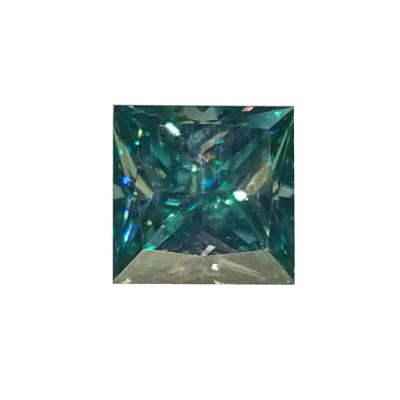 China Cyan Gemstone Diamond Loose Diamond Synthetic Moissanite Princess Cut Stone Loose Star Color GIGAJEWE for sale