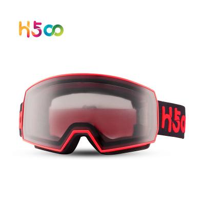 China Outdoor custom ski glasses narciarskie goggles uv400 large yellow blue anti fog frame anti snow goggles ski goggles for sale