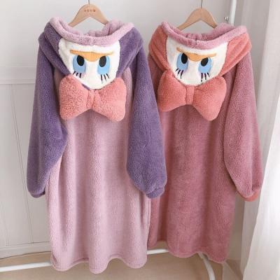 China Odm&Oem Sherpa 250GSM Thermal Flannel Factory Factory Animal Pajamas Overalls With Hoodie Sleepwear For Girls for sale