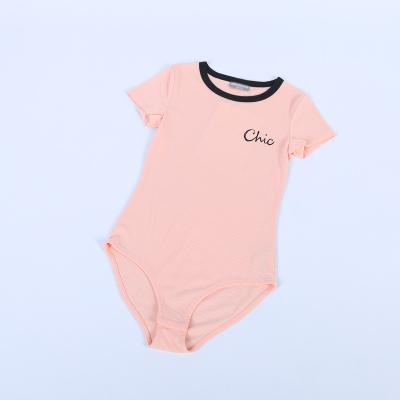 China Hot Selling Anti-Shrinkage Ribbed Body With Printing Girls T-shirts Girls Overalls Summer for sale