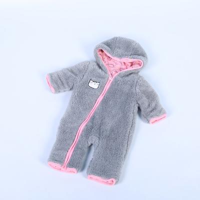 China Polyester/Cotton New Design Coral Fleece With Plain Tank Top Striping Romper Baby Winter for sale