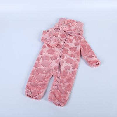 China New Design 100% Polyester With Fluffy Coating Romper Baby Overalls Winter for sale