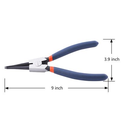 China CRV High Quality 9 Inch Circlip Steel External Straight Retaining Circlip Pliers MULTI FUNCTIONAL for sale