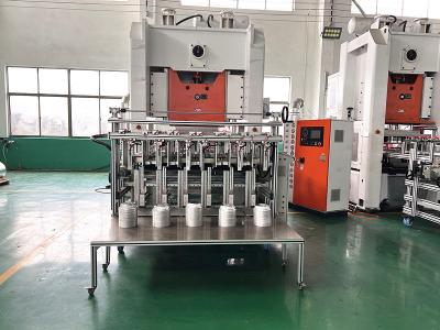 China 130tons Automatic Aluminium Foil Food Container Making Machine With Silver White Appearance for sale