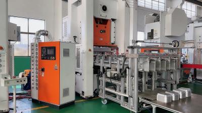 China H-Rahmenkonstruktions-automatische Aluminiumfolie-Behälter-Maschine mit Schrott-Saugapparat zu verkaufen