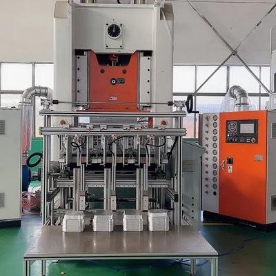 China Arbeitsgeschwindigkeit Schlagverstellbarer Typ Aluminiumfolie-Tray-Machmaschine mit langer Lebensdauer zu verkaufen