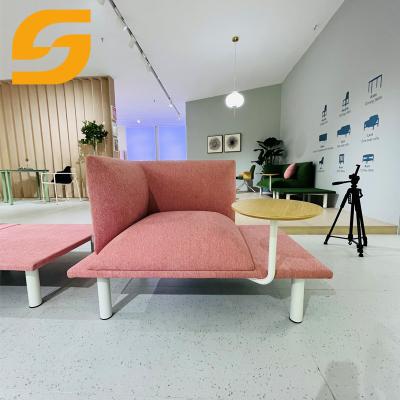 China New office still small Sofa With Working Desk from Gray Green Fabric Free Combination of tenacity design for sale