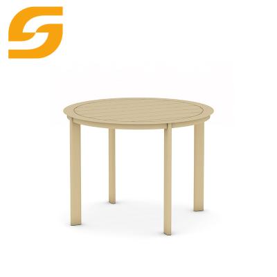 China Tenacity Simple Style Outdoor Dining Set Round Metal Hollow Dining Dining Table for sale