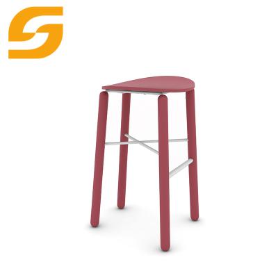 China Modern Modern Metal Footrest Multiple Height Color Hardwood Counter Stool Chairs For Cafes Restaurant for sale