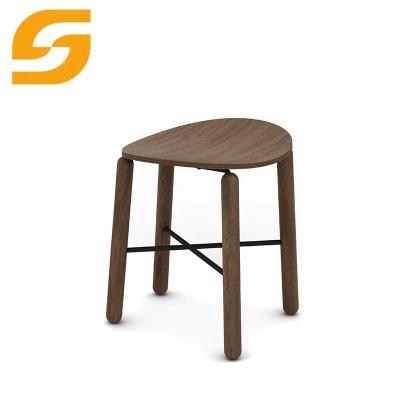 China Wholesale Modern Cafe Restaurant Dining Furniture Brown Wood Metal Cafe Commercial Dining Chairs Low Stool For Sale Used for sale