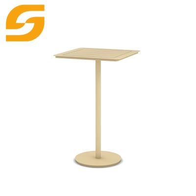 China Large Modern Simple Patio Style Aluminum Metal Garden Cafe Bar Indoor Outdoor Portable Cocktail Table for sale