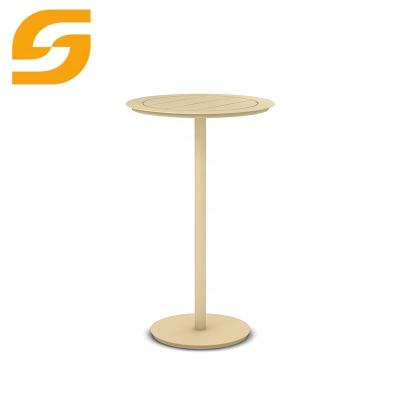 China Modern Commercial Metal Bar Furniture Modern Round Lid Aluminum Cafe Table for sale