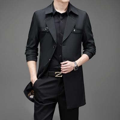 China Long Overcoat Autumn Winter Wool Jacket Cashmere Overcoat Plus Size Turn Down Collar Blend Coat For Men Lion Clothing Casual Shell for sale