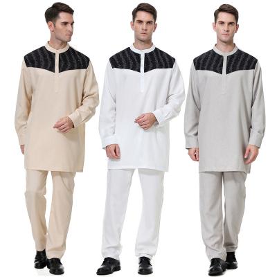 China Arabic Thobe Abaya Comfortable Islamic Clothing S-3XL Wholesale Dubai Muslim Man Thobe Muslim Men's Long Sleeve Fashion Comfortable Islamic Clothing for sale