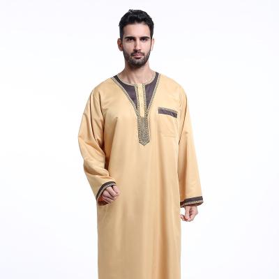 China Arabic Thobe Abaya Islamic Clothing S-3XL Wholesale Fashion Multicolor Dubai Muslim Man Thobe Men's Long Sleeve Islamic Clothing S-3XL for sale