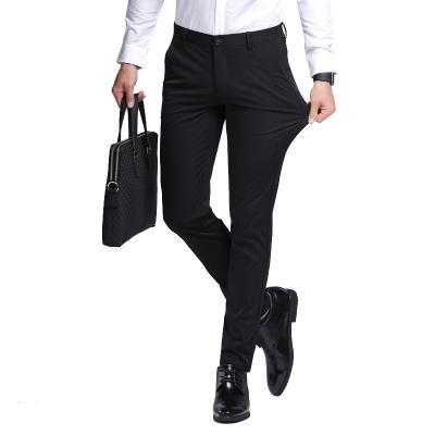 China Wholesale Men's Front Straight Stretch Slim Fit Anti-wrinkle Black Color Flat Stretch Formal Business Separates Suit Panties for sale