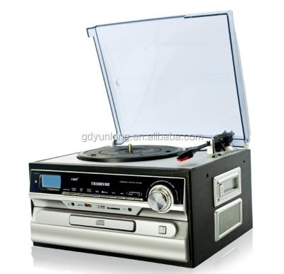 China OEM Classic 33/45/78 RPM Turntable with AM FM Radio CD Cassette USB Recorder and MP3 Player with EMC, UL Certificate MT-18CD for sale