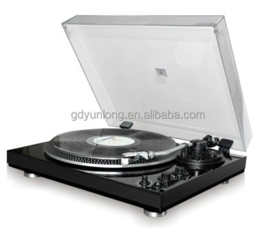 China 2 Speed ​​Piano Black High End Retro Turntable with Alumunum Turntable Platter, Auto-Return Function 450*370*138mm for sale