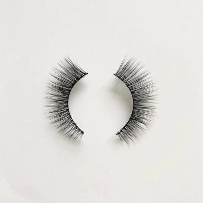 China Sensitive hot selling 3D 10mm artificial fiber false eyelashes, handmade, support LOGO customization, high-end reusable false eyelashes. for sale