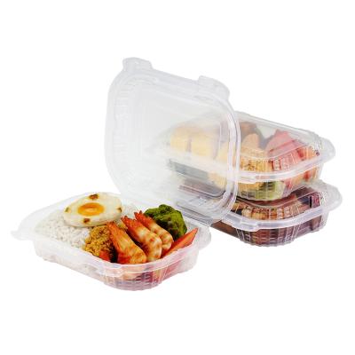 China 450ml Disposable BPA Free To Go Disposable PP Hinged Lid Food Bowl Take Out Food Container Microwave Safe for sale