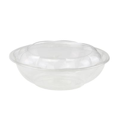 China Recyclable Packaging 64oz To Go Disposable PET Plastic Salad Bowl With Lid For Restaurant Package for sale