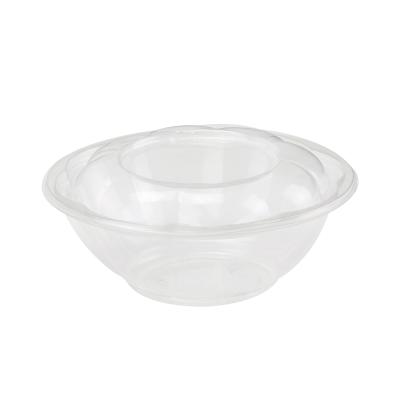 China 24oz Food To Go Disposable Pet Salad Bowl With Lid Plastic Food Container For Frozen Restaurant Package for sale