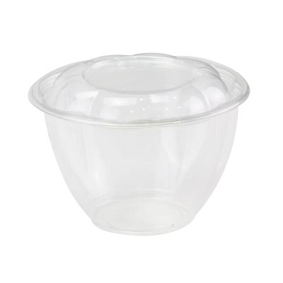 China 48oz Food To Go Disposable Plastic PET Salad Clear Bowl With Lid For Restaurant Package for sale