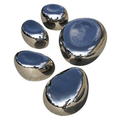 China Vintage Top Seller Large Garden Stainless Steel Mirror Sculpture Outdoor Decoration Stool for sale