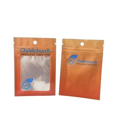 China Three Side Sealed Recyclable Recycled Custom Bright Zipper Bags With Logo And Window For 3C Electronic Products, Cable, Pendrive, Candy for sale