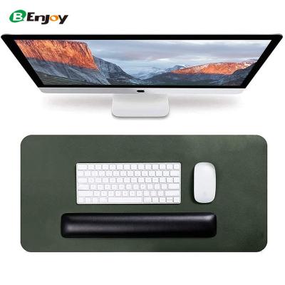 China Custom Modern Colorful Gaming Keyboard Mat Dark Green Waterproof PU Office Desk Leather Mat for sale