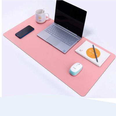 China Play Muti-color Easy Clean Faux Suede Table Cover Mat Office Large Desk Mat Leather Pink for sale