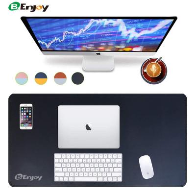 China Double Sided Smooth Mouse Mats Double Stitching Edge Gaming Office Writing Gift PU Leather Waterproof Desk Mat for sale