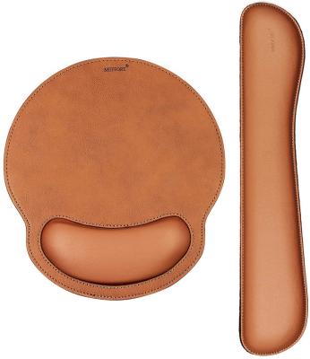 China Wrist Rest Brown Wrist Rest Support Ergonomic Leather Non-Slip Base Mouse Pad Being Placed For Computer Desktop for sale