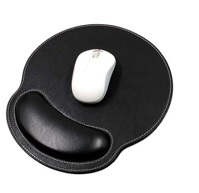 China With Custom Non-Slip Leather Outdoor Waterproof Ergonomic Wrist Rest PU Memory Foam Wrist Rest Mouse Pad for sale