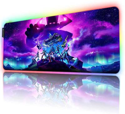 China New Gaming Micro-texture Glowing LED Cloth Types Large RGB Gaming Mouse Pad XXL Keyboard Mat For PC Laptop Computer for sale