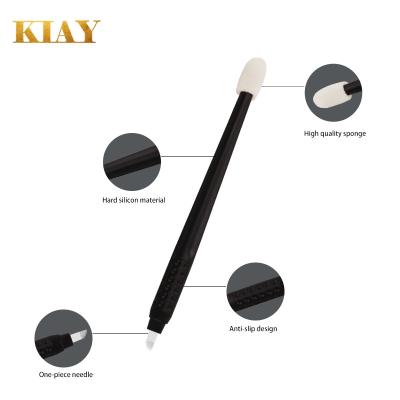 China Black Color 14CF 18U Needle Permanent Embroidery Manual Blades Disposable Microblading Tool Eyebrow Tatoo Pen Microblading Pen for sale