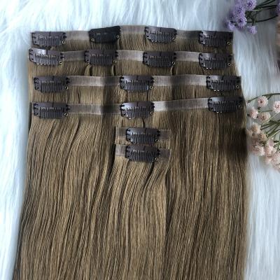 China Natural Seamless Indian Remy Clip On Hair 100% Smile Russian Human Wholesale Body Wave Extensions Clip In Hair Extension for sale