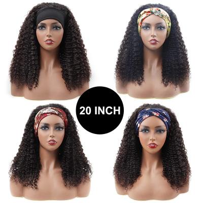 China Good Quality Afro Kinky Curly Wig Half Body Wave With Headband Aisaide Shorts Women Hair Wigs 200% Afro Kinky Curly for sale