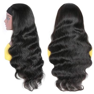 China Brazilian Full Body Wave Machine Made Loose Remy Human Hair Wig Deep Wave With Headband Glueless Headband Wig Deep Wave For Black Women for sale