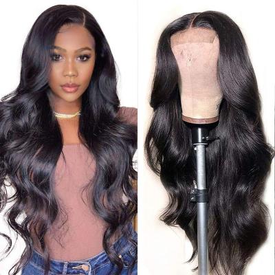 China Cuticle Aligned Human Hair Lace Front Wig 100% Unprocessed Brazilian Raw Natural Swiss Straight Body Wave Lace Headband Wig Vendor Color for sale