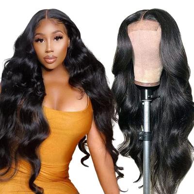 China Body Wave Natural Wave 13*4 Lace Frontal Human Virgin Hair Wigs Full Cuticle Aligned Unprocessed Indian Virgin Hair Wigs Body Wave for sale