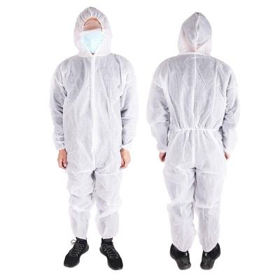 China Top professional manufacturer hooded factory price disposable pp dust coverall with hood blue/white color coverall good quality for sale